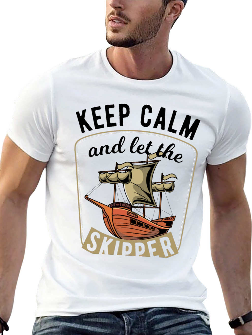 Keep Calm Skipper T-Shirt - Nautical Design