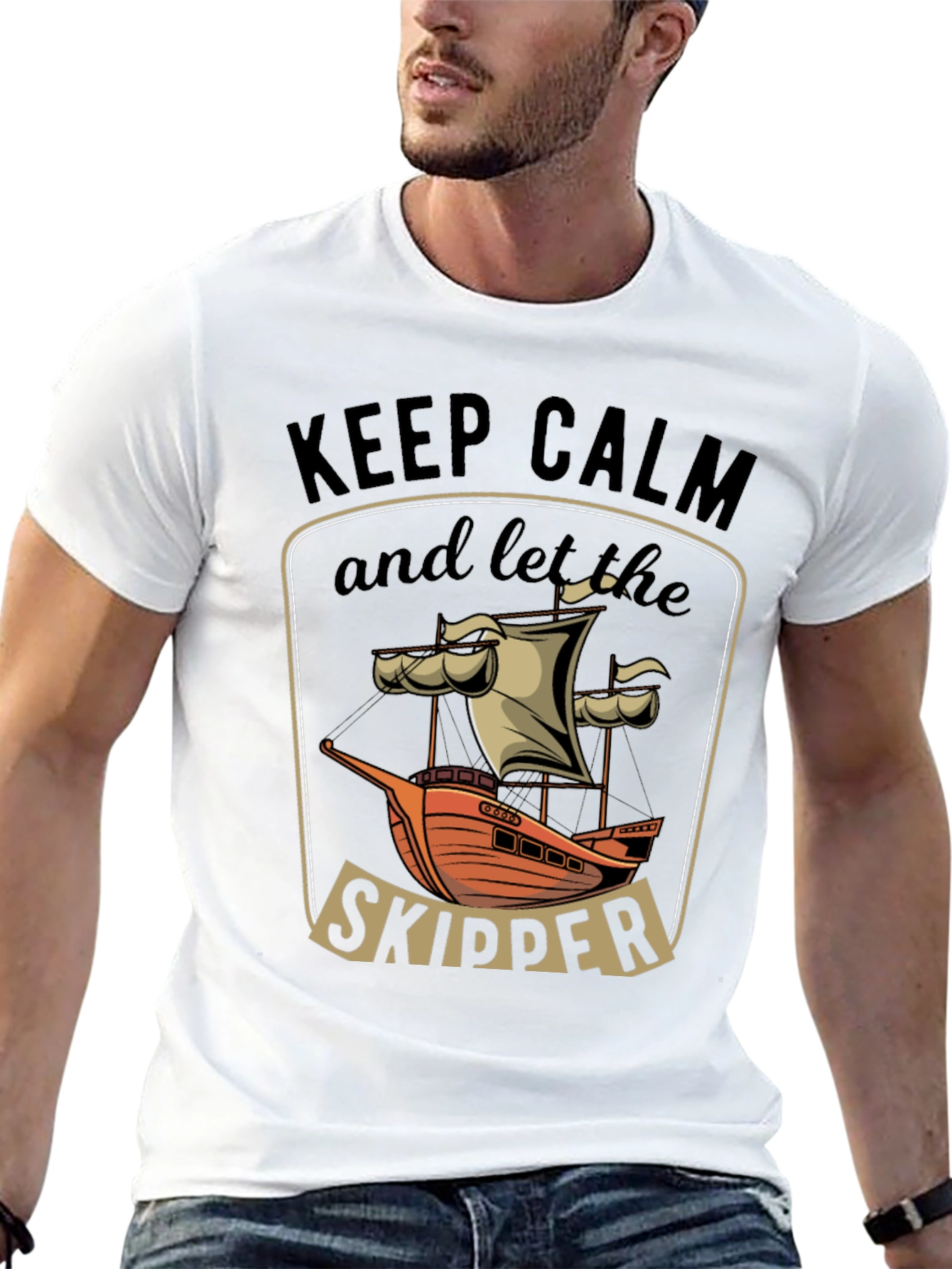 Keep Calm Skipper T-Shirt - Nautical Design