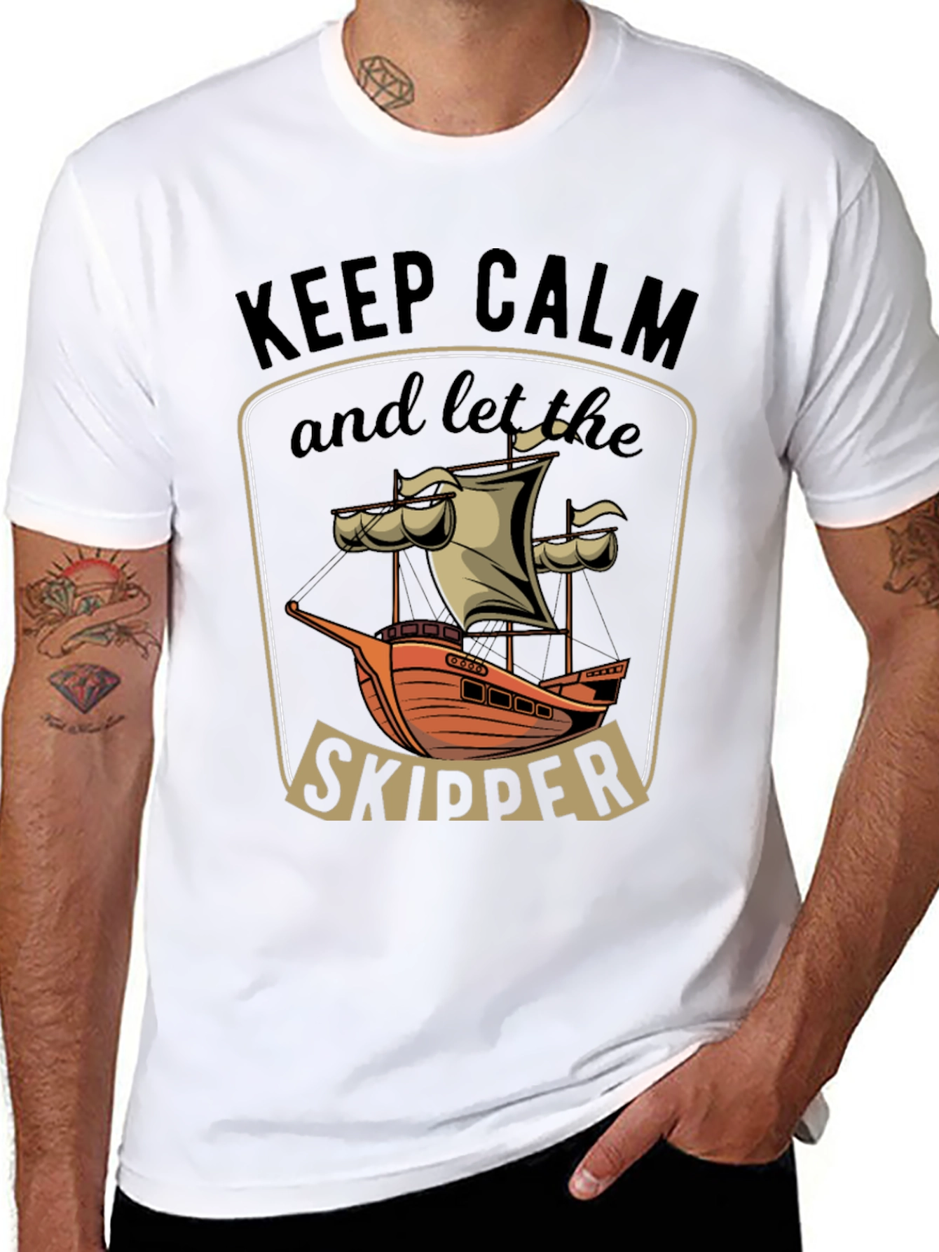 Keep Calm Skipper T-Shirt - Nautical Design