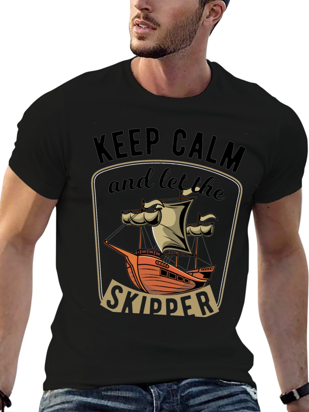 Keep Calm Skipper T-Shirt - Nautical Design