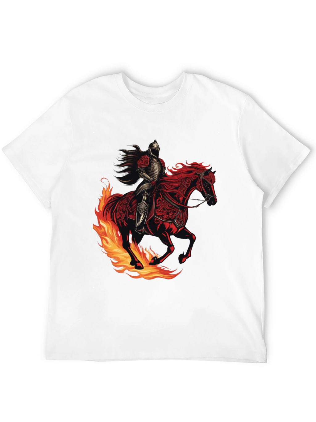 Fiery Knight Graphic Tee - Black