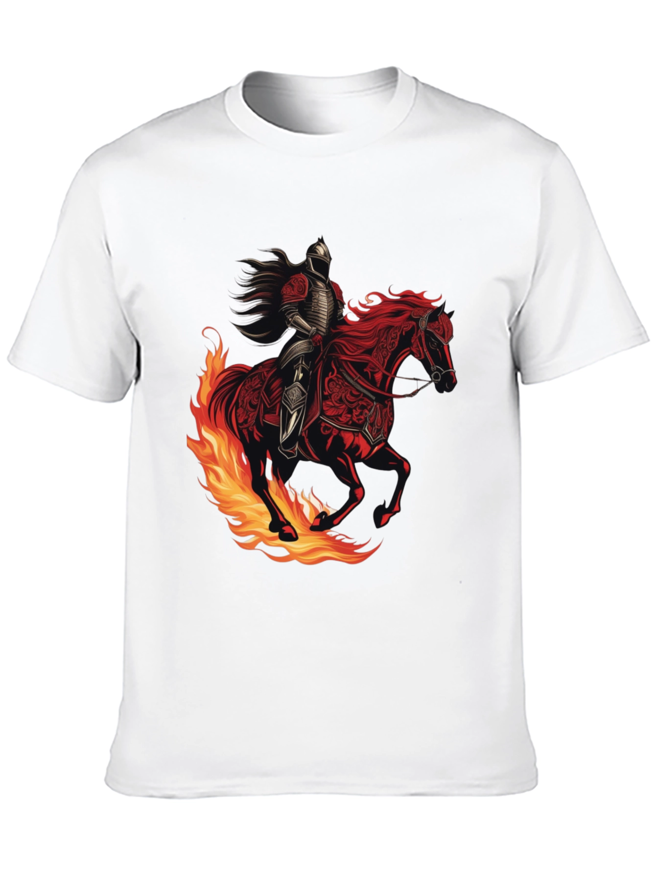 Fiery Knight Graphic Tee - Black