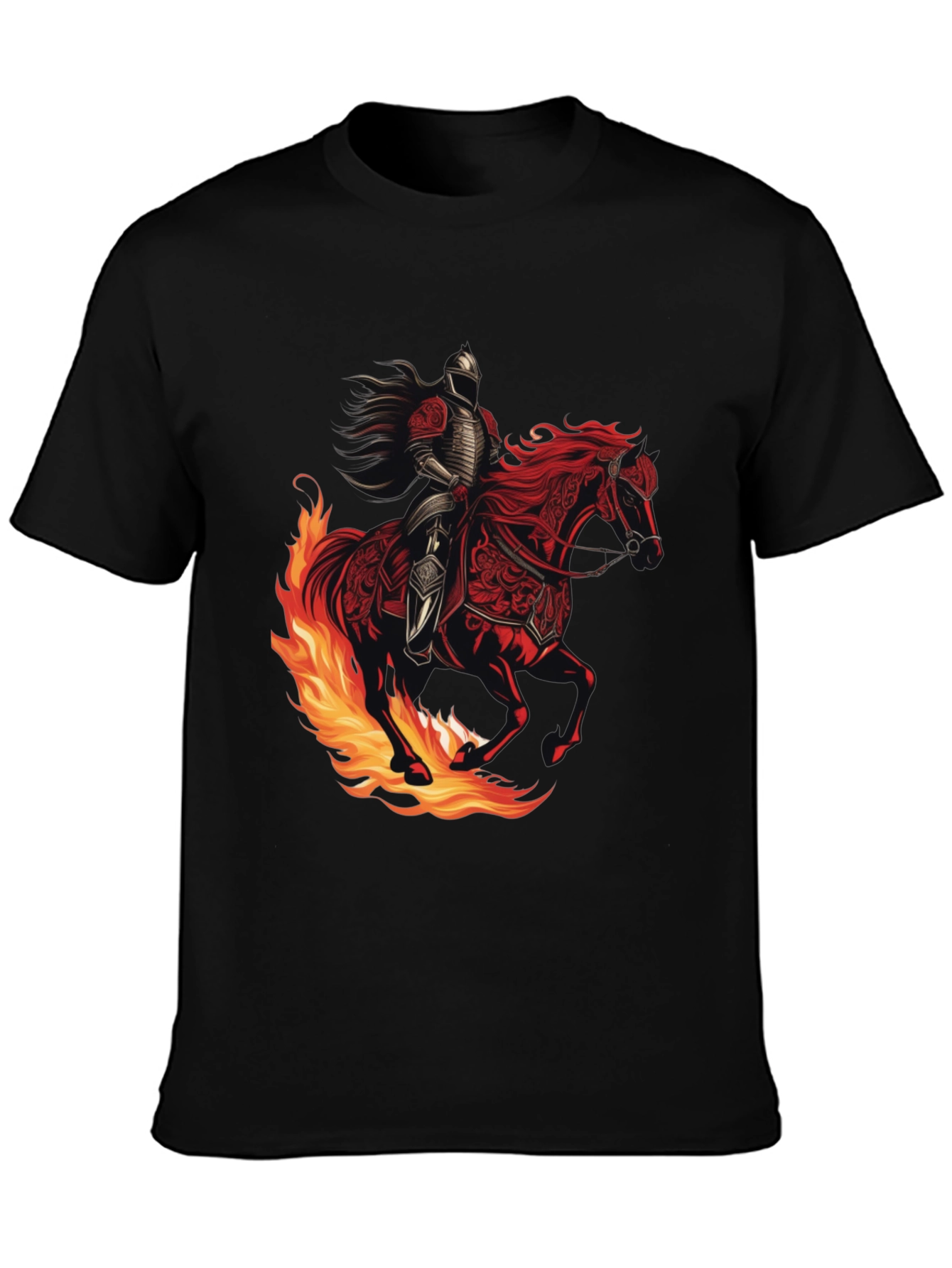 Fiery Knight Graphic Tee - Black