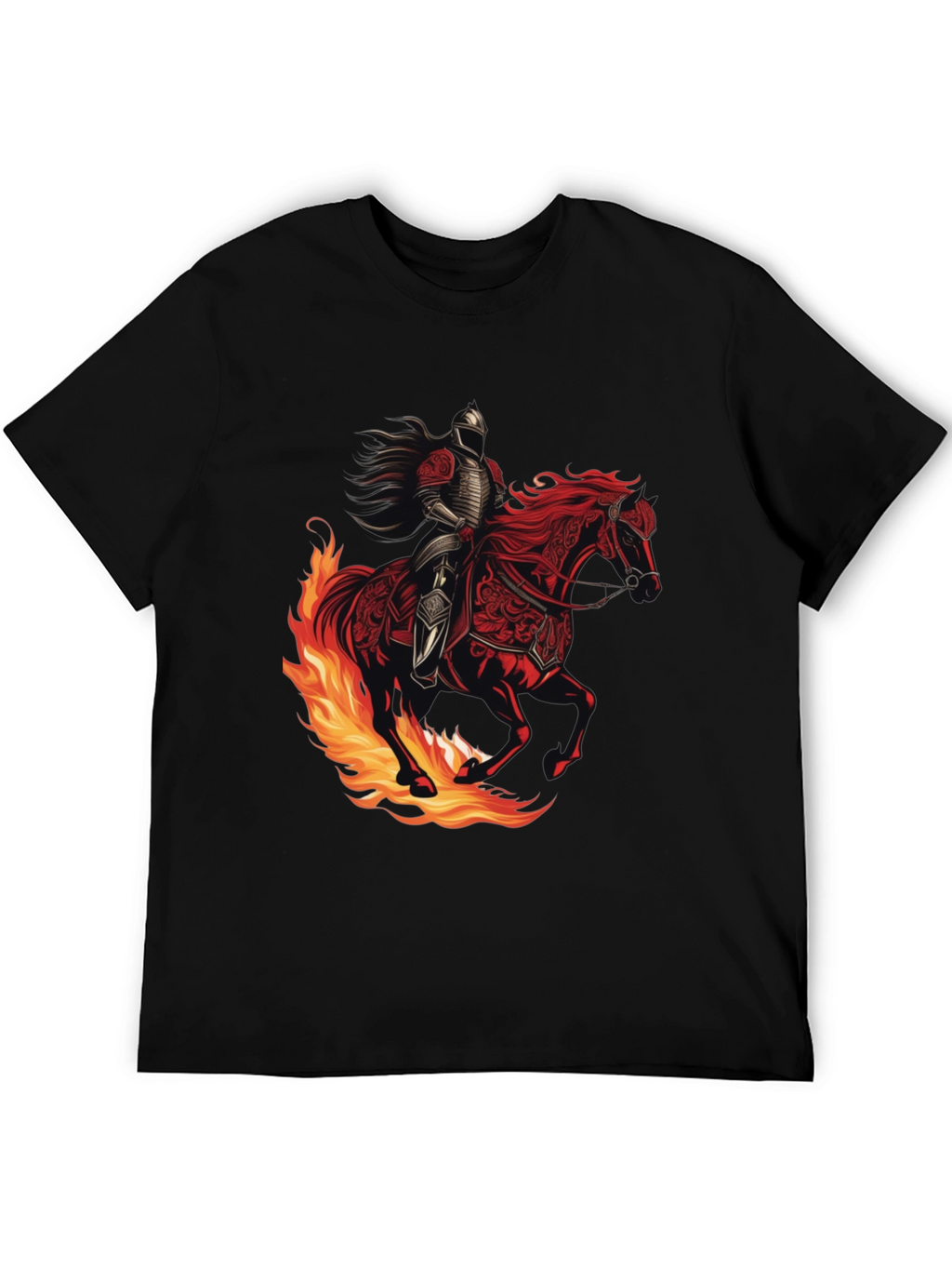 Fiery Knight Graphic Tee - Black