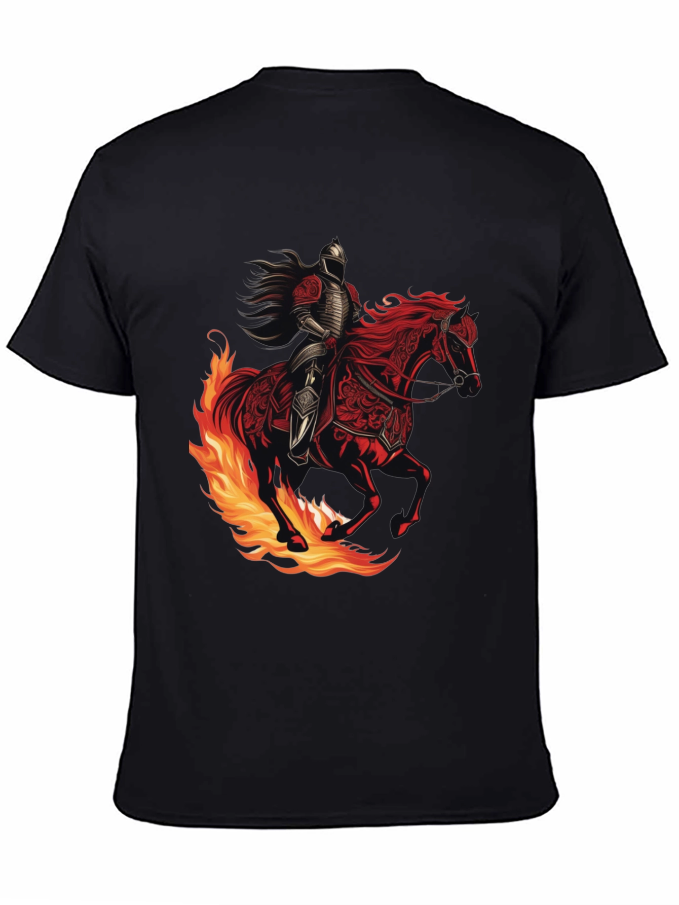 Fiery Knight Graphic Tee - Black