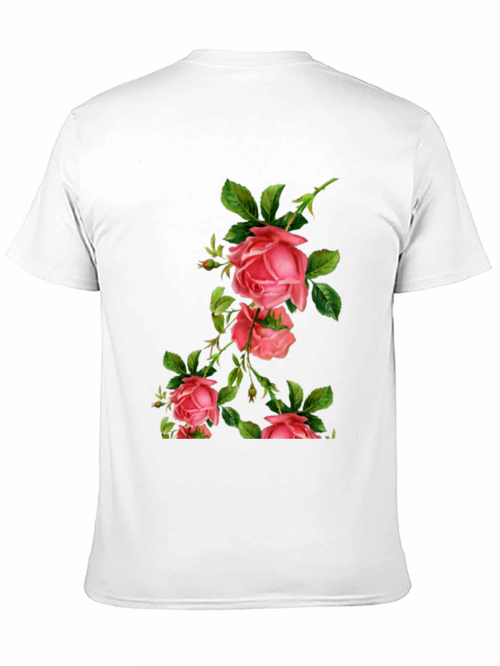 Floral Rose Print Black T-Shirt