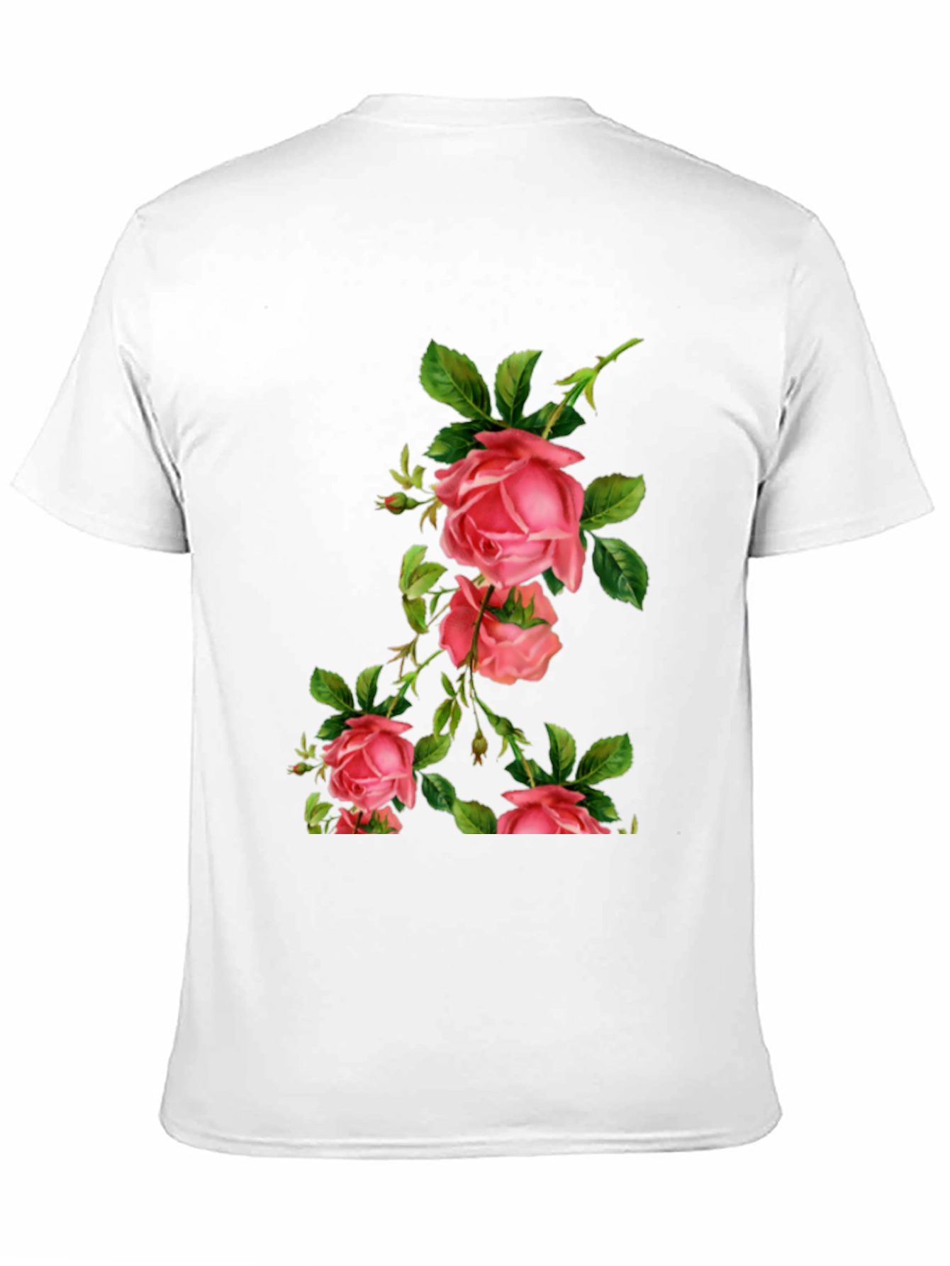 Floral Rose Print Black T-Shirt